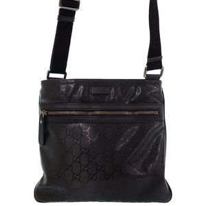 Gucci GG Implement Flat Messenger Bag Shoulder Bag Black